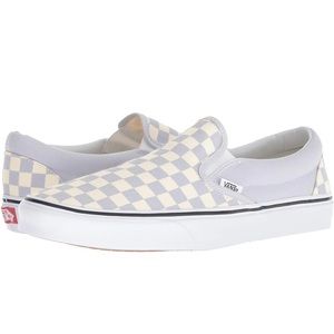 Vans Checkerboard Slip-On Shoes - Gray Dawn/True White, Size 6.5 Women’s